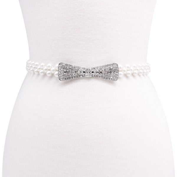 CEINTURE DE MODE ÉLASTIQUE EN PERLES
