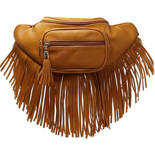 Sac banane à franges et pompon à la mode