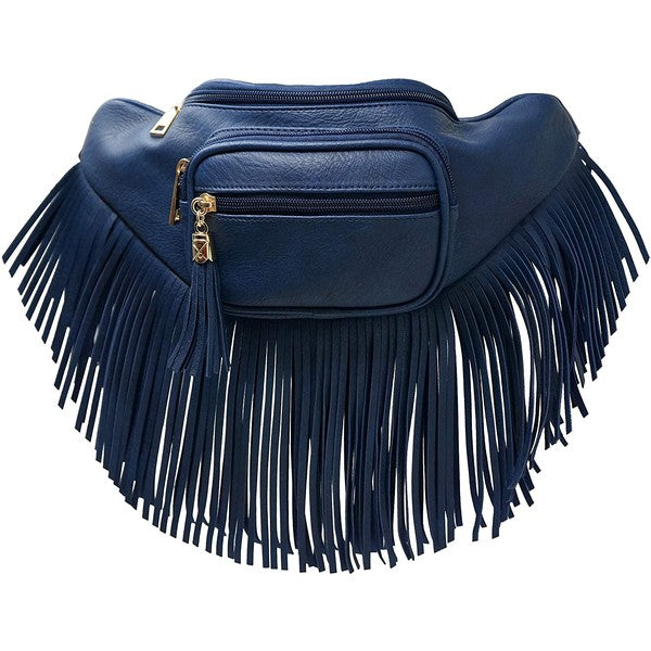 Sac banane à franges et pompon à la mode