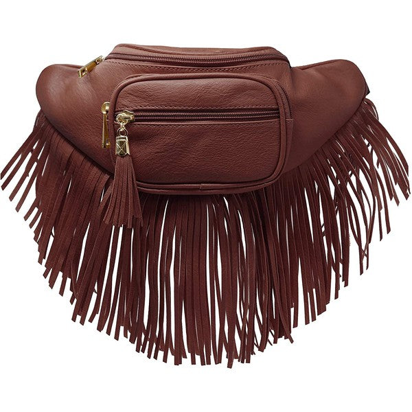 Sac banane à franges et pompon à la mode