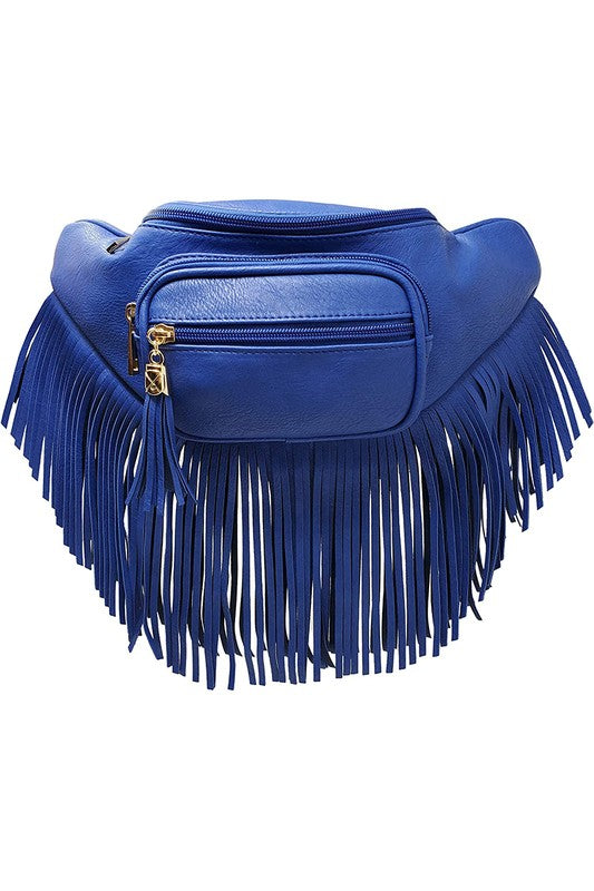 Sac banane à franges et pompon à la mode