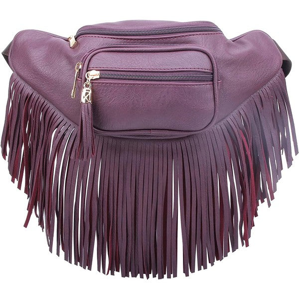 Sac banane à franges et pompon à la mode