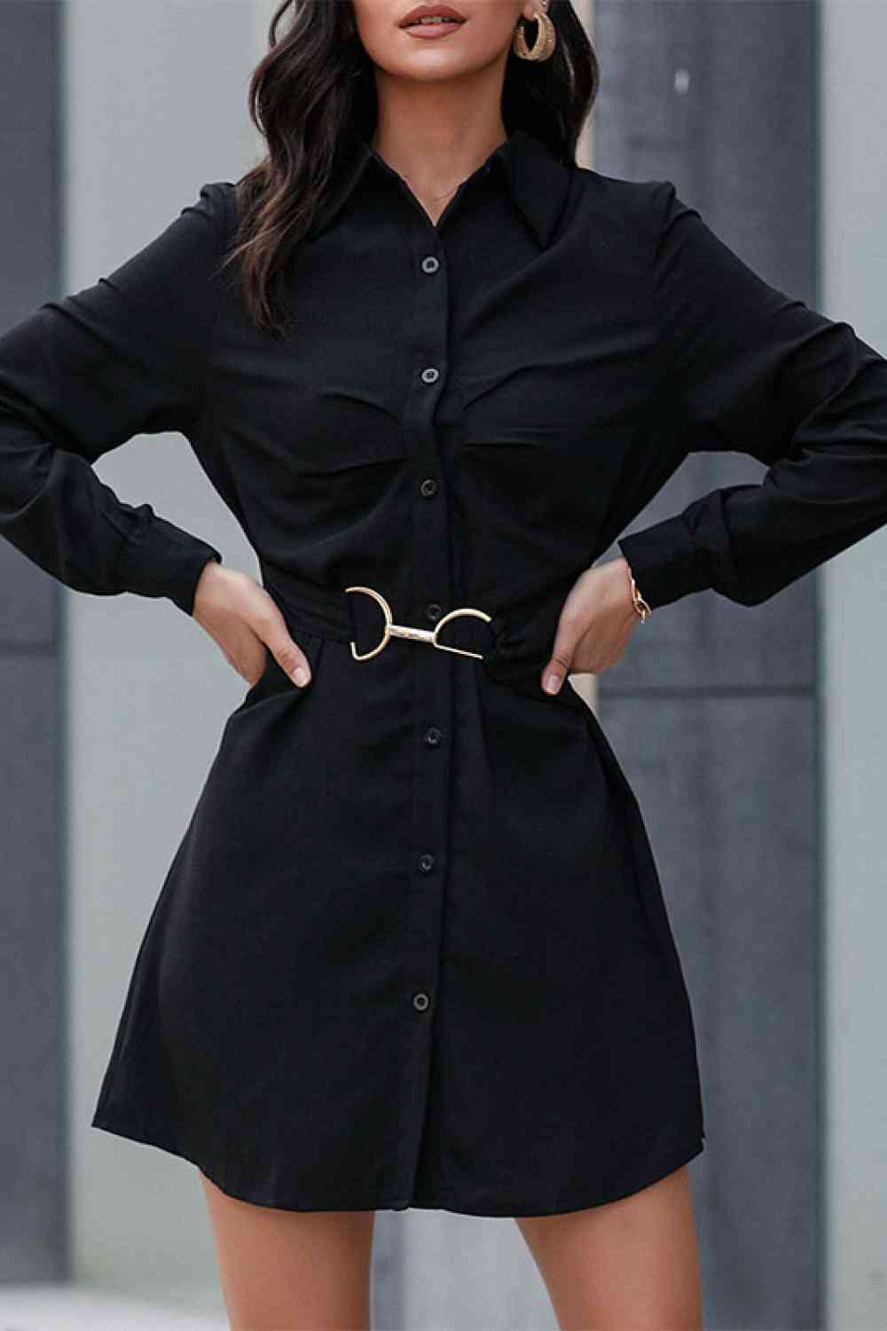 Robe chemise courte ceinturée