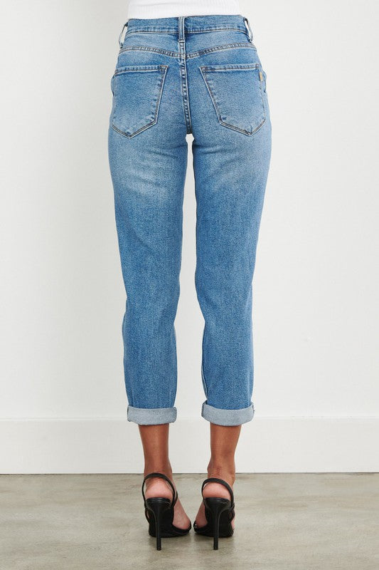 Jean boyfriend taille haute