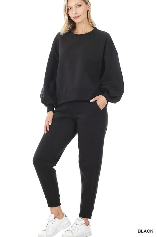 Ensemble sweat-shirt et pantalon de survêtement à manches ballon