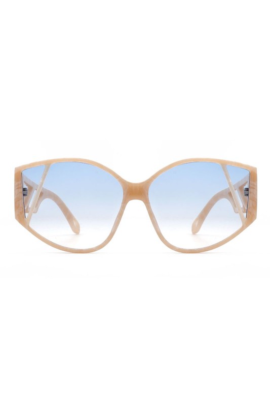 Lunettes de soleil tendance œil de chat rondes géométriques pour femmes