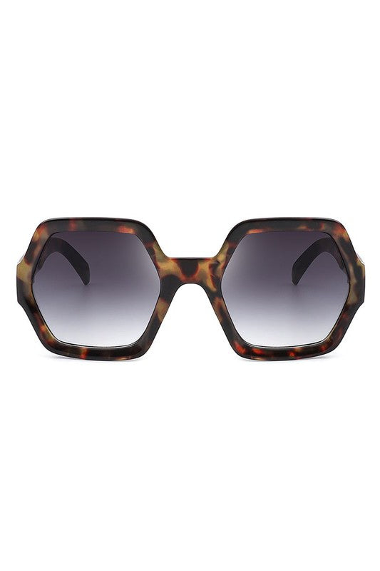 Gafas de sol hexagonales geométricas cuadradas de gran tamaño