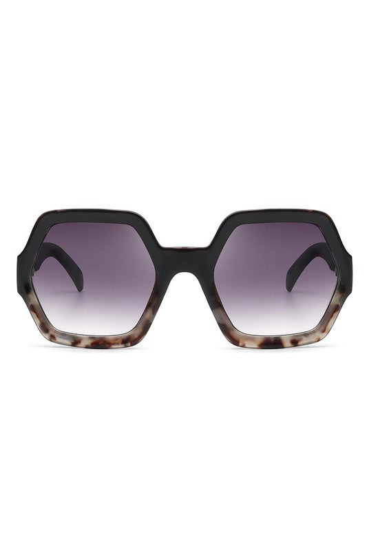 Gafas de sol hexagonales geométricas cuadradas de gran tamaño