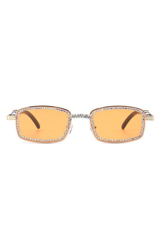 Lunettes de soleil carrées rétro vintage rectangulaires