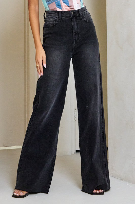 Jean large taille haute