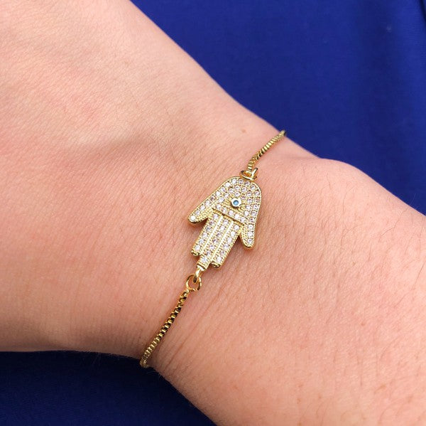 Pulsera deslizante de mano Serenity Hamsa