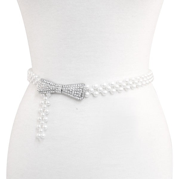 CEINTURE DE MODE ÉLASTIQUE EN PERLES