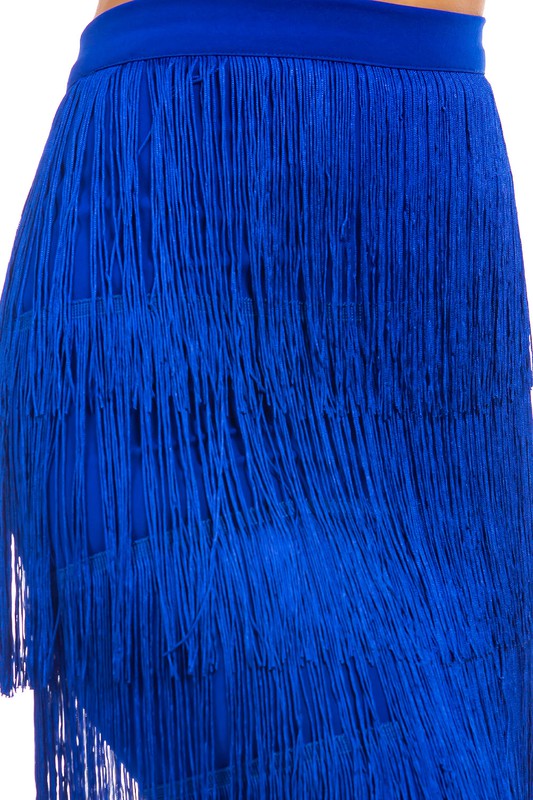 LONG MAXI FRINGE SKIRT