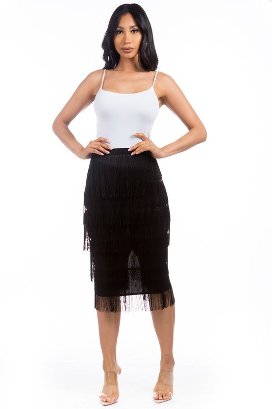 FRINGE LONG MAXI SKIRTS