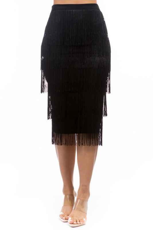 FRINGE LONG MAXI SKIRTS