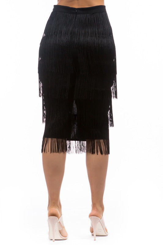 FRINGE LONG MAXI SKIRTS