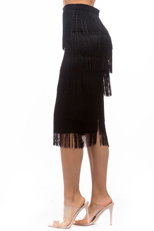 FRINGE LONG MAXI SKIRTS