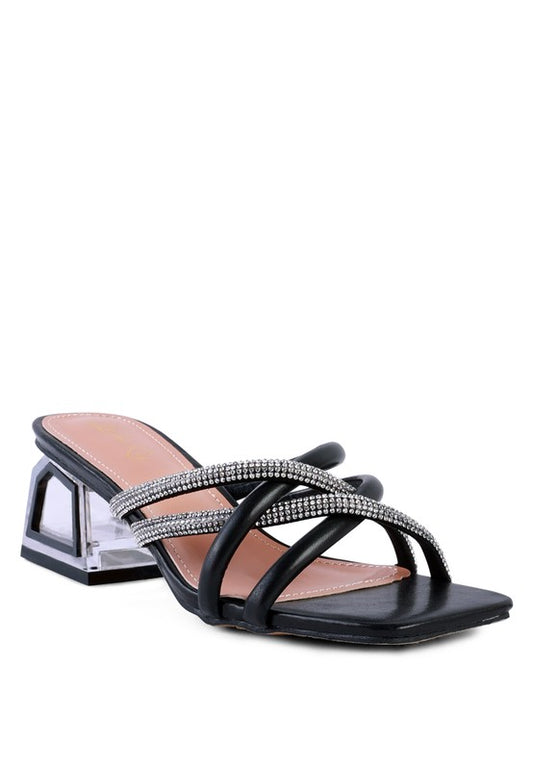 SANDALIAS PARISINAS TACÓN CORTADO DIAMANTE