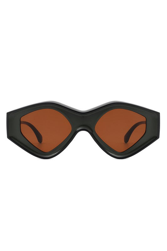 Gafas de sol de moda futurista triángulo geométrico