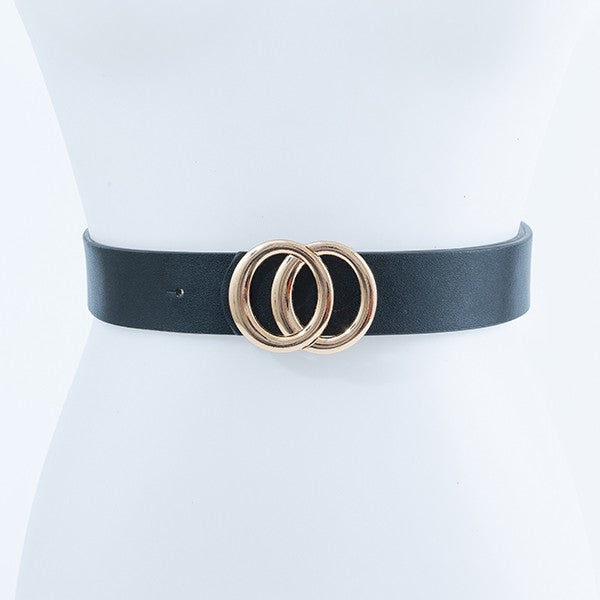 CEINTURE DE MODE À BOUCLE CERCLE D'OR