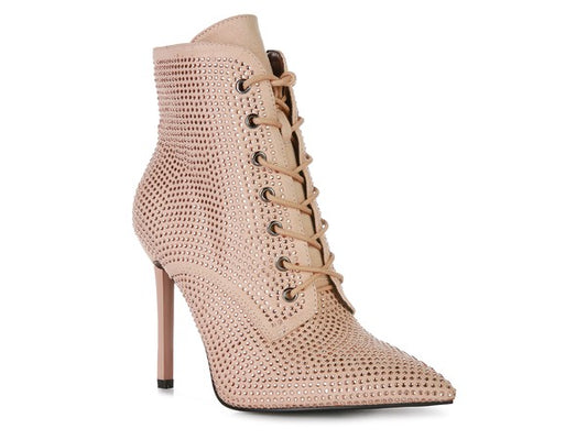 HEAD ON Bottines en faux suède à strass