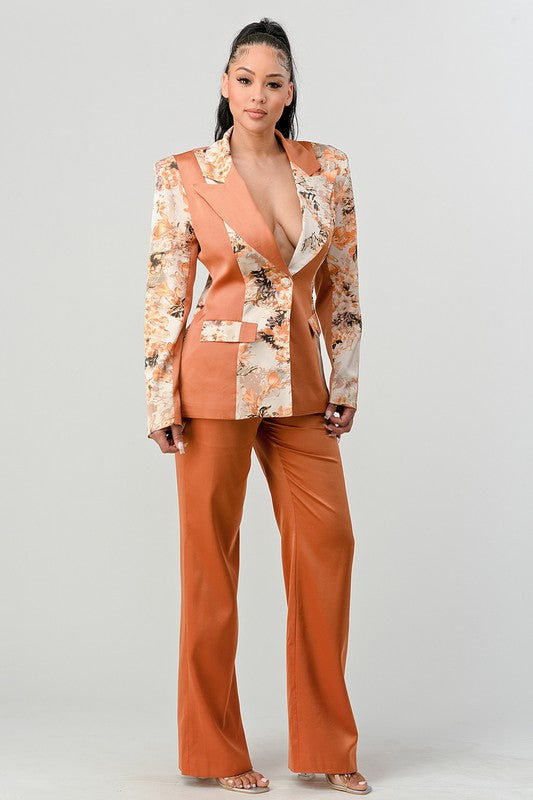 ATHINA TRANSITION IMPRIMÉ BLAZER ET PANTALON