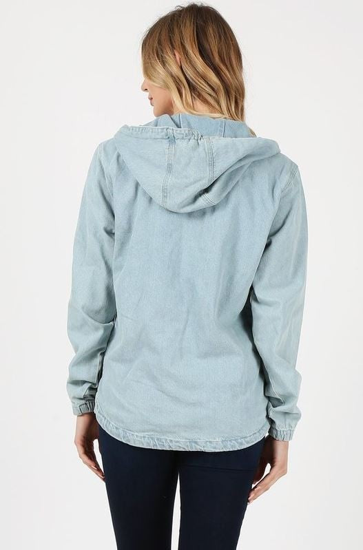 Veste en jean pour femme avec sweats à capuche