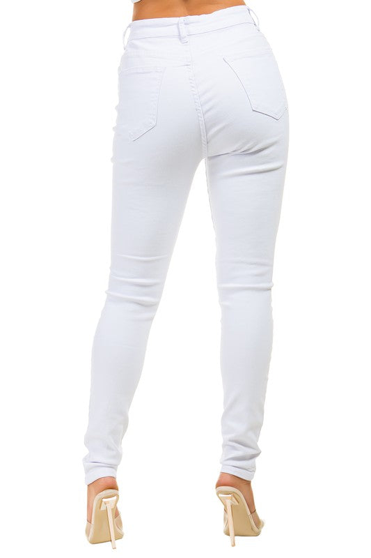 JEANS DE DENIM BLANCO