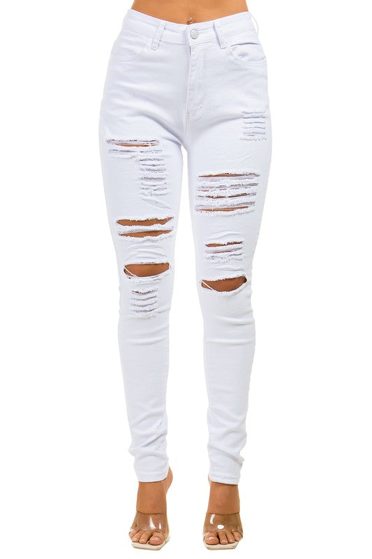 WHITE  DENIM JEANS