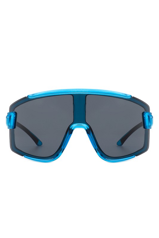 Gafas de sol deportivas extragrandes cuadradas con escudo grueso