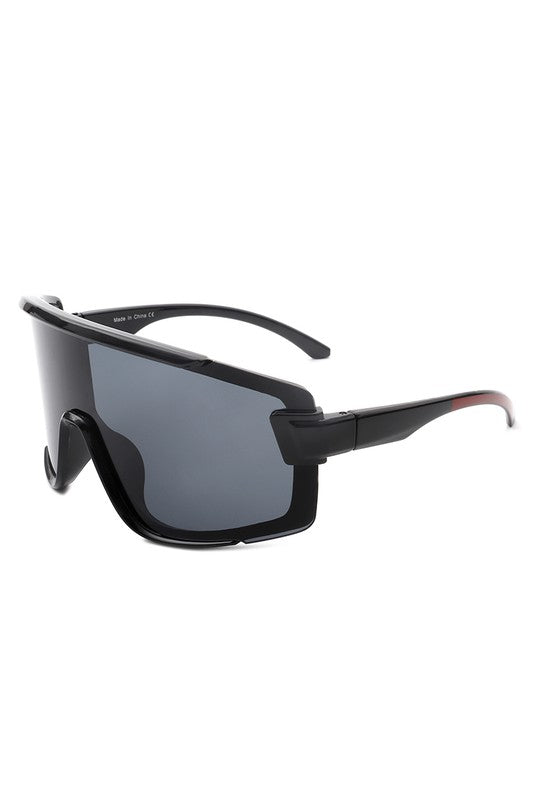 Lunettes de soleil sport surdimensionnées carrées à gros bouclier