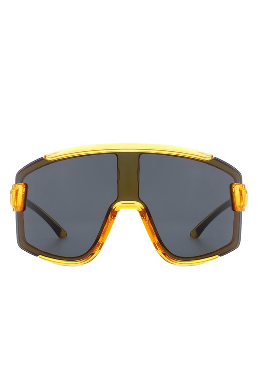 Gafas de sol deportivas extragrandes cuadradas con escudo grueso