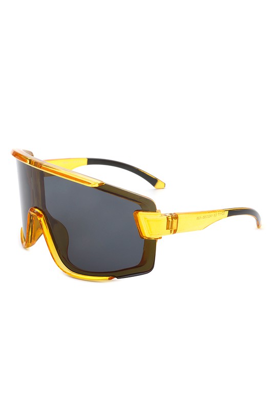 Lunettes de soleil sport surdimensionnées carrées à gros bouclier