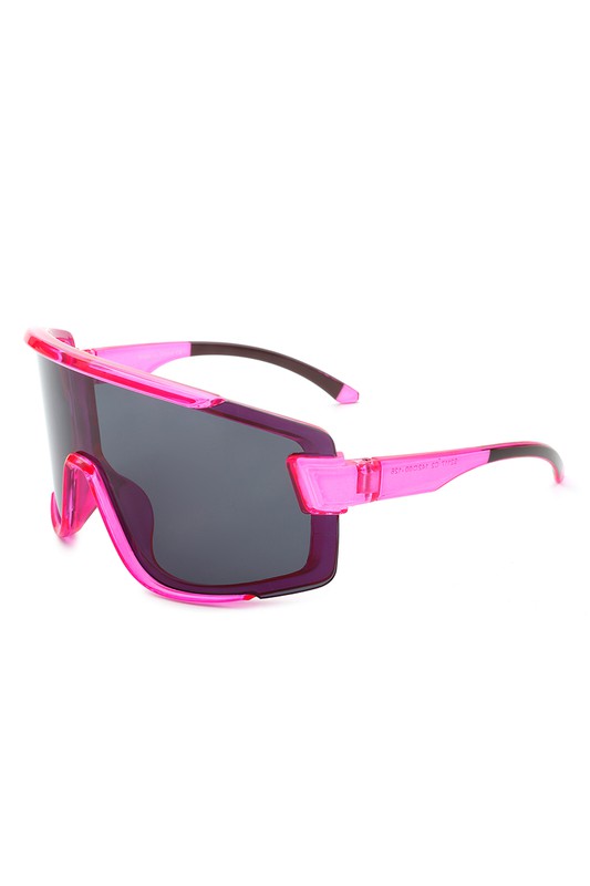 Lunettes de soleil sport surdimensionnées carrées à gros bouclier