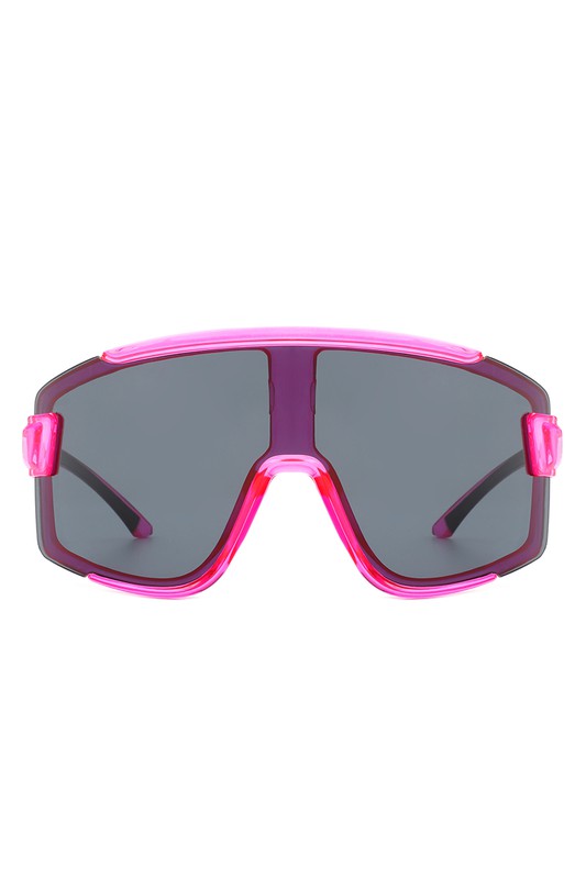 Lunettes de soleil sport surdimensionnées carrées à gros bouclier