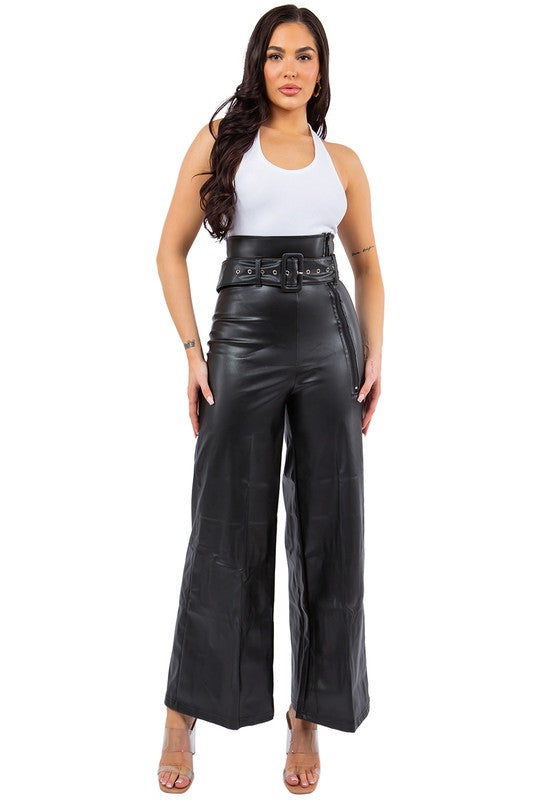 PANTALON SEXY EN CUIR PU