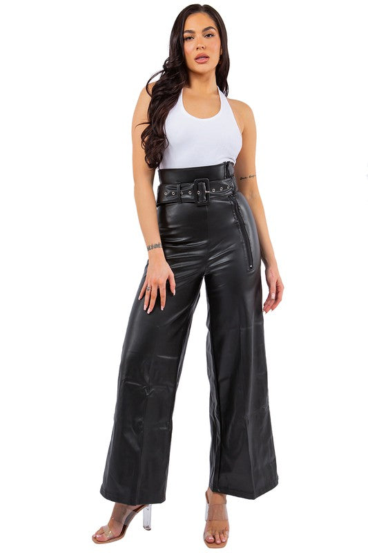 PANTALON SEXY EN CUIR PU