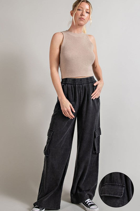 Pantalon cargo délavé minéral