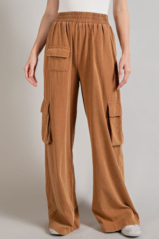 Pantalon cargo délavé minéral