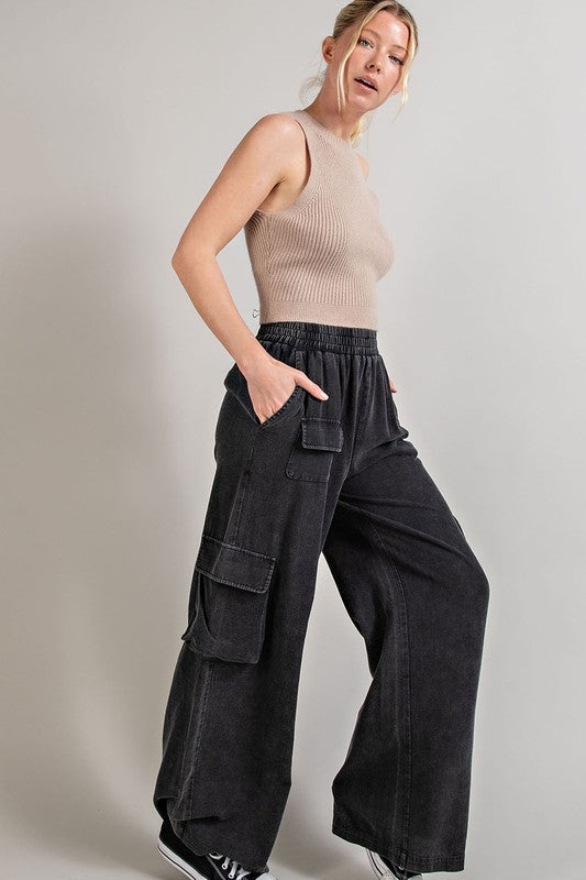 Pantalon cargo délavé minéral