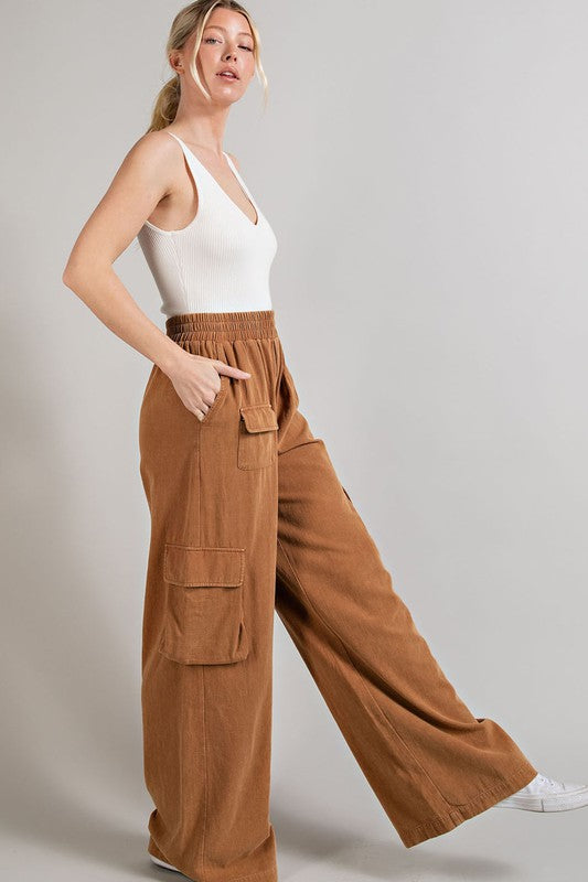 Pantalon cargo délavé minéral