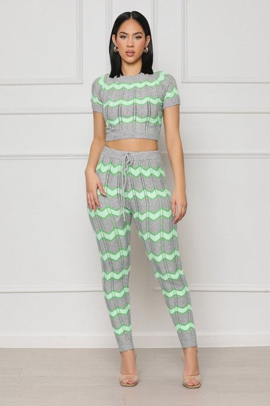 KNITWEAR TWO PIECE PANT SET