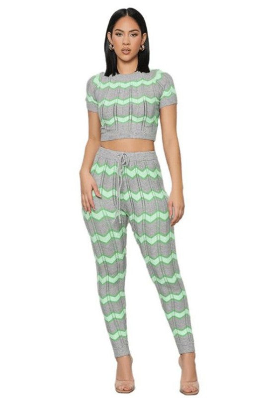 KNITWEAR TWO PIECE PANT SET