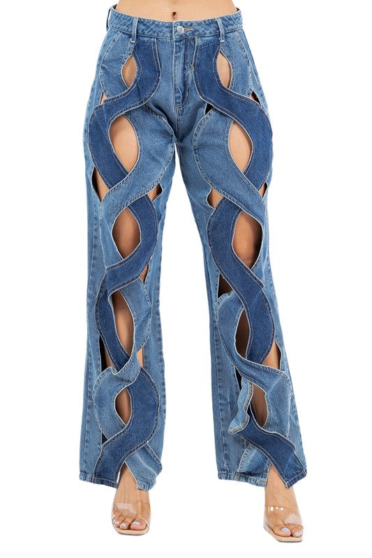 UNIQUE FASHION STYLE DENIM PANTS