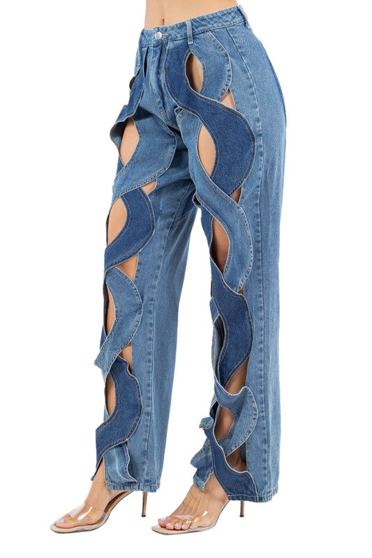 UNIQUE FASHION STYLE DENIM PANTS