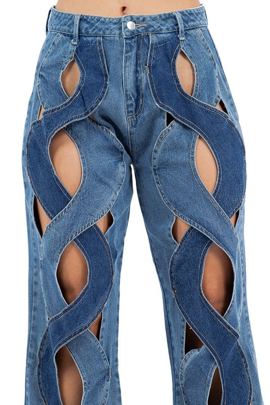 UNIQUE FASHION STYLE DENIM PANTS