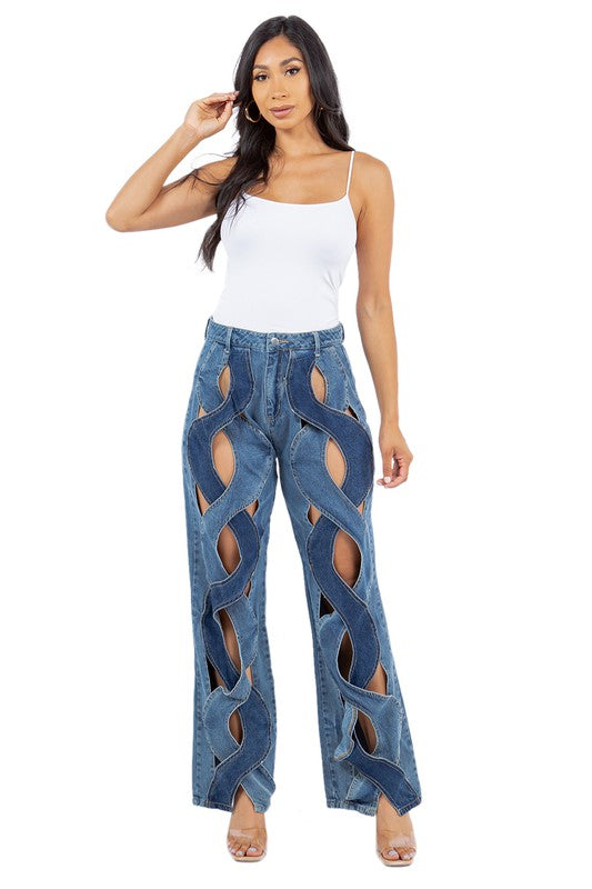 UNIQUE FASHION STYLE DENIM PANTS