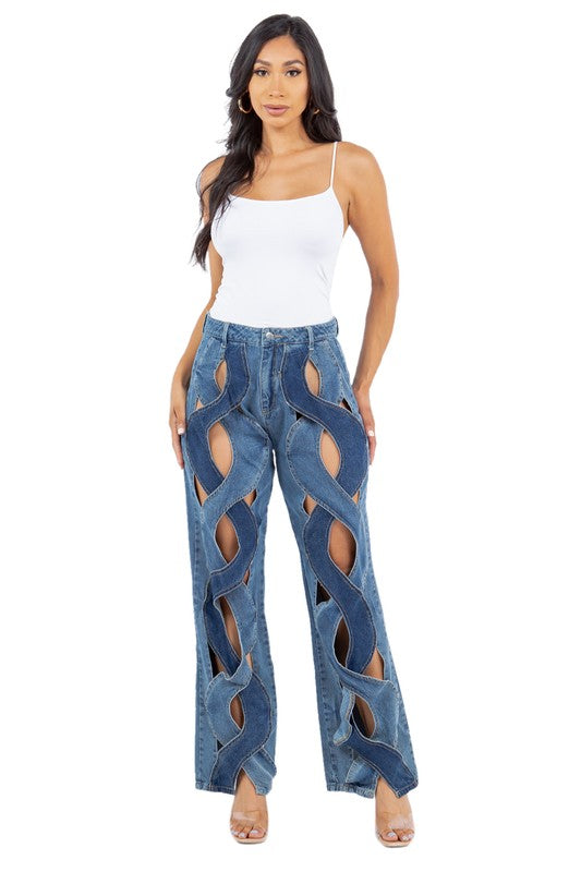 UNIQUE FASHION STYLE DENIM PANTS