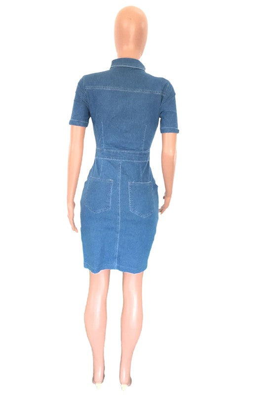 DENIM CUT OUT DRESS