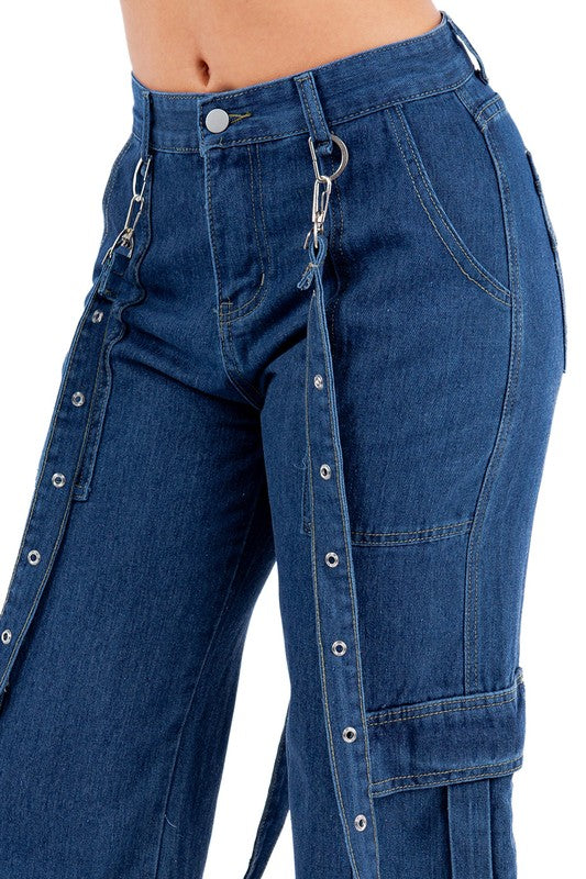 JEANS CARGO DE DENIM